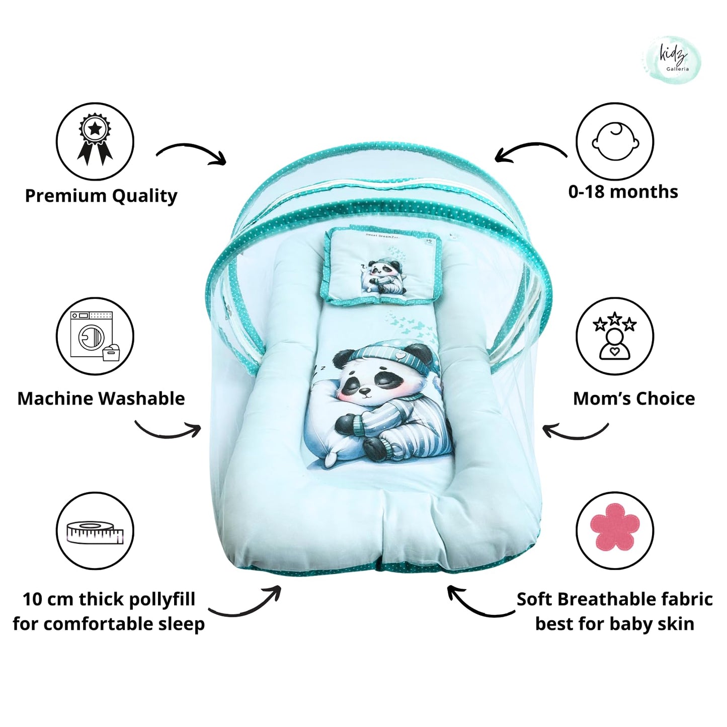 New Born Friendly Baby Bed | 100% Mosquito Protection for Newborns (0–12 Months)