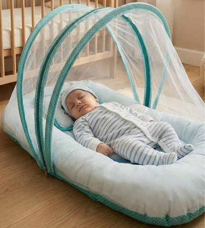 New Born Friendly Baby Bed | 100% Mosquito Protection for Newborns (0–12 Months)